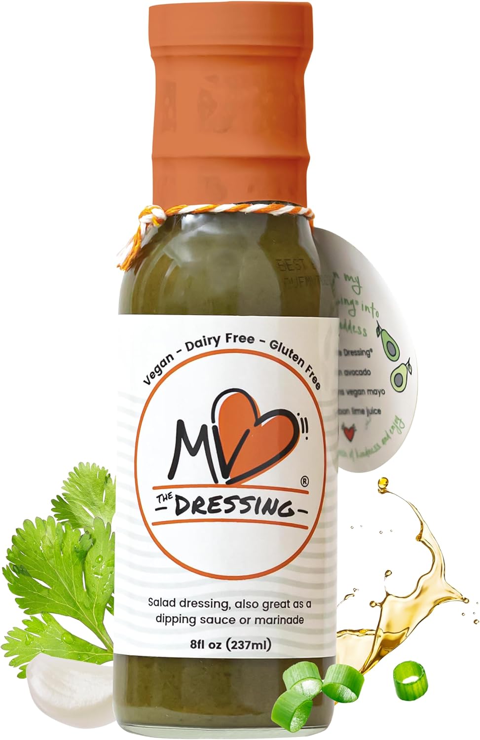 MV The Dressing Premium Olive Oil Balsamic Vinaigrette, Mediterranean Diet Salad Dressing, Marinade & Dipping Sauce, Gluten-Free, Dairy-Free, Vegan, 8 fl oz