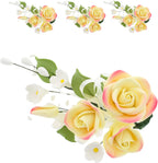 Global Sugar Art Large Rose Sugar Cake Topper Flower Spray, Yellow with Pink, 3 Count by Chef Alan Tetreault