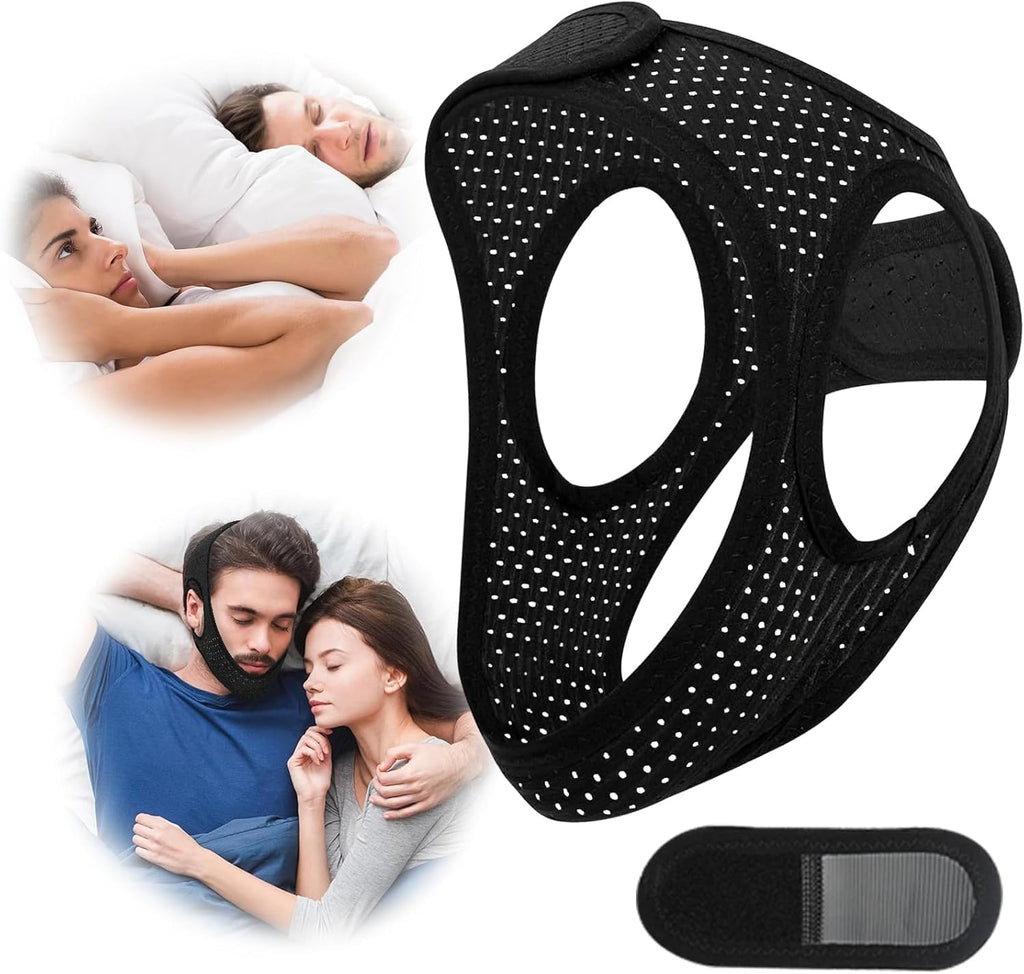 Anti Snore Chin Strap, Chin Strap for Sleeping - Simple and Effective Stop Anti Snoring Devices, Comfortable & Adjustable Snoring Solution, Suitable for Men and Women