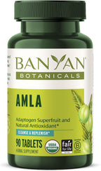 Banyan Botanicals Organic Amla Tablets - Natural Vitamin C for Collagen Support & Immune Health - Amalaki Indian Gooseberry for Glowing Skin, Hair & Healthy Digestion - 90 Tablets - Non-GMO, Vegan*