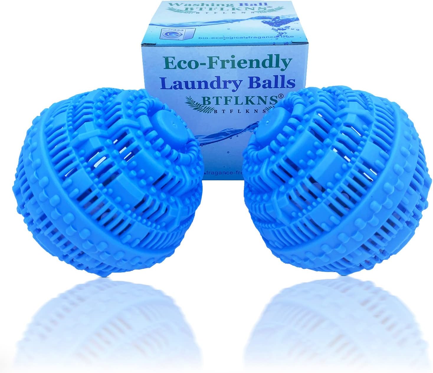 2Pcs Premium Washing Ball, Super Soft Shell Doesn't Hurt Clothes, Advanced ceramic balls, Eco-Friendly Laundry Balls,2000 Washing Cycle Laundry Balls, All Natural Detergent(Benzo Blue) …