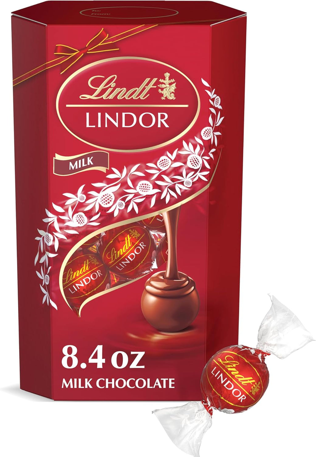 Lindt LINDOR Milk Chocolate Candy Truffles Gift Box, 8.4 oz.