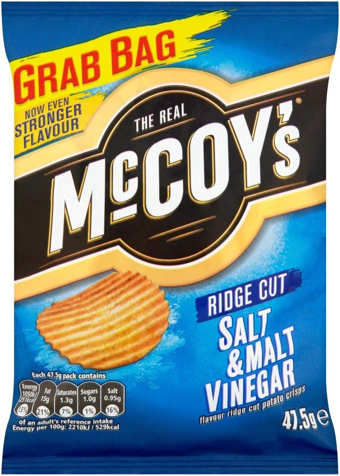 KP McCoys Crisps Box of 30 (1500g) (Salt & Malt Vinegar) by N/A