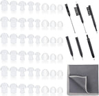 48 Pieces Hearing Aid Tips Hearing Aid Domes Universal Domes for Earbud Tip Replacement, BTE Sound Amplifier Accessories and 7 Pieces Cleaning Tools with Velvet Bag