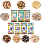 Multigrain Congee Variety Pack 7 Flavors, 60g Each Instant Breakfast Porridge, Mixed Bean Grain Soup, Easy Cook Healthy Cereal