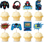 32PCS Video Game Cupcake Toppers Assembled Game On Controllers Cupcake Picks GamePad Cake Decorations for Game Theme Baby Shower Kids Boys Gamer Birthday Party Anniversary Cake Decorations Supplies