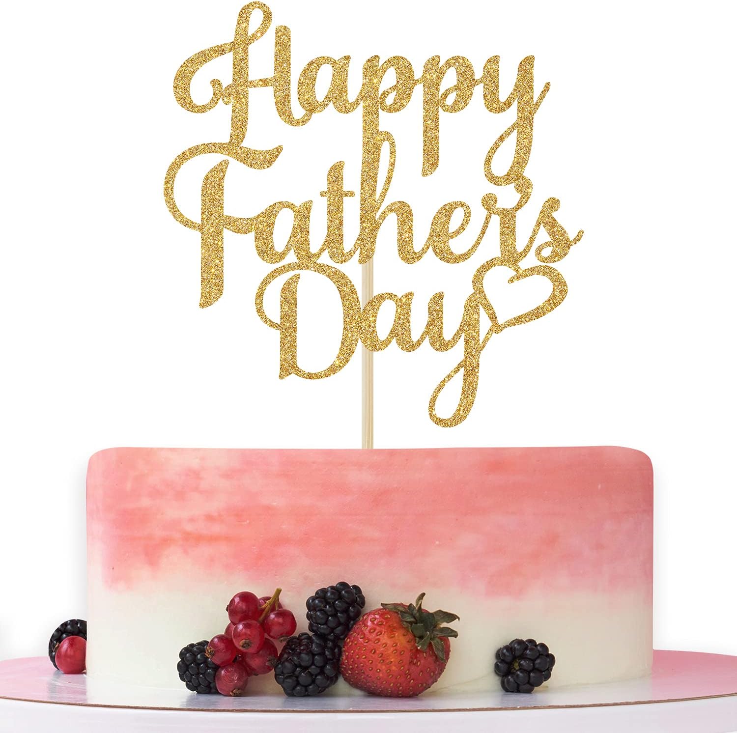 Happy Father's Day Cake Topper-Happy Birthday Dad-Best Dad Ever-Happy Father's Day Party Decorations Supplies Gold Glitter.