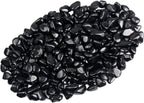 ZenQ 1 lb Black Obsidian Tumbled Stone Chips Crushed Natural Crystal Quartz Pieces