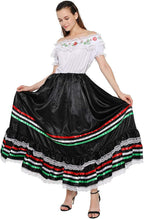 FantastCostumes Women Traditional Mexican Dress Lace Flower Senorita Costume Festival Party Spanish Dress