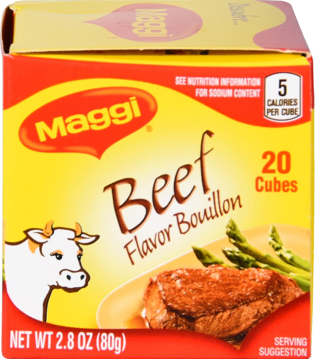 Maggi Beef Flavor Bouillon 20 Cubes, 2.80 Ounce (Pack of 24)