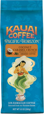 Kauai Coffee Ground Coffee – Smooth, Rich, Medium Roast – Nutty Caramel and Tropical Coconut – Arabica Coffee, 10% Hawaiian with No Bitterness – Coconut Caramel Crunch, 1 Pack of 10oz