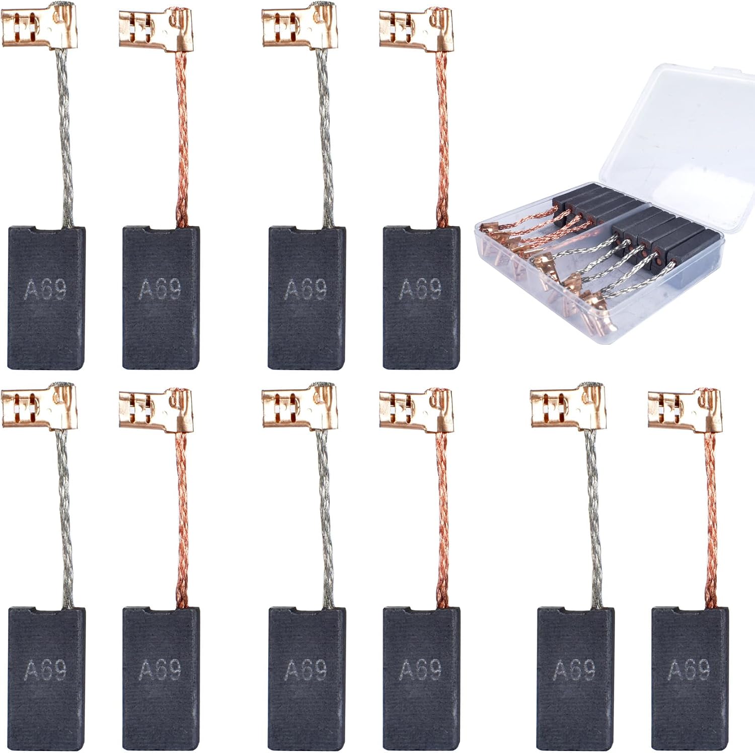 OURUI 10Pcs Carbon Brushes for Bosch GBH5400 GSH38 GBH5-38 X GBH5-40D A69 Motor Carbon Brush Replacement