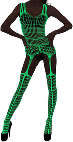 Hercicy Glow in the Dark Fishnet Stockings Hollow Fishnet Stockings Luminous Glowing Mesh Socks High Waist White Mesh(Stylish Style)