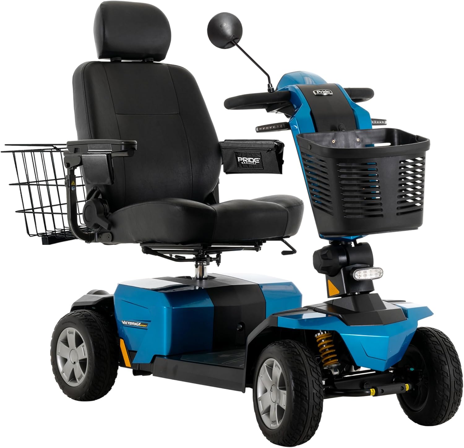 Pride Victory LX Sport + Accessories, Heavy Duty 4 Wheel Mobility Scooter for Adults and Seniors, Comfrot High Back Seating, 400 lb Capacity, LED Lighting, CTS Suspension, 8.6 MPH, Extended Warranty