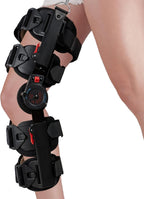 Hinged Knee Brace with Shoulder Strap, ROM Knee Support for Post Op Recovery Side Leg Immobilizer for Stabilization for ACL, MCL, PCL Injury, Adjustable Stabilizer After Surgery for Men and Women