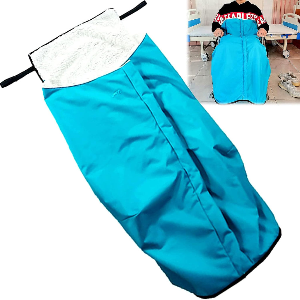 Wheelchair Blanket for Legs/feet, Fleece Lined Waterproof Cosy Wheelchair Blanket Cover, Wheelchair Blanket for Elderly with Zipper and Villus, Keep Your Lower Body and Legs Warm