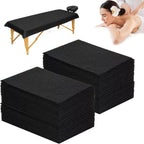 100 PCS Disposable Massage Table Sheets – Black 31.5'' × 79'' Non-Woven Spa Bed Covers, Soft & Breathable for Massage, Beauty, Tattoo