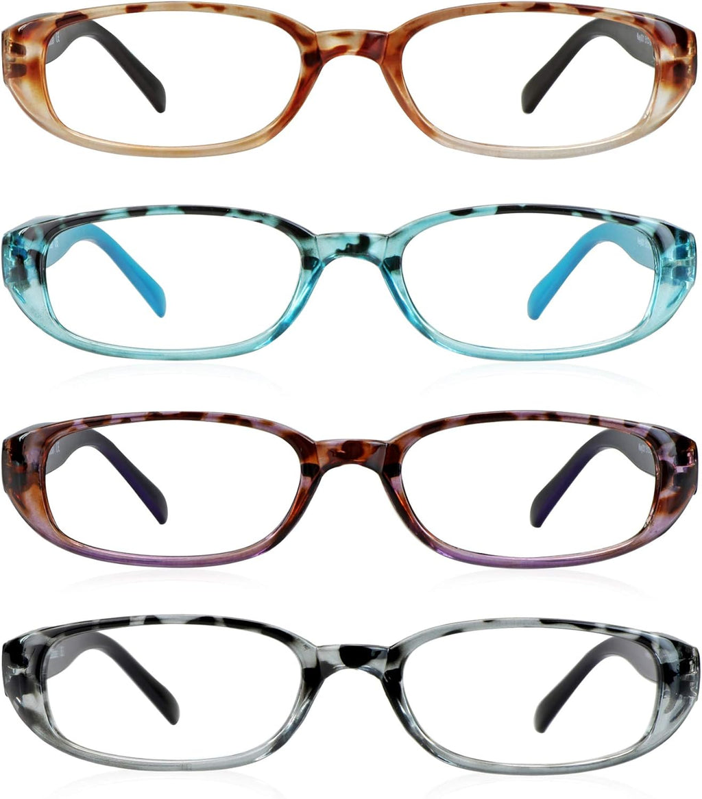 LifeArt 4 Pairs Reading Glasses, Blue Light Blocking Glasses, Computer Reading