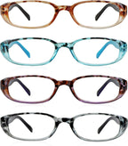 LifeArt 4 Pairs Reading Glasses, Blue Light Blocking Glasses, Computer Reading