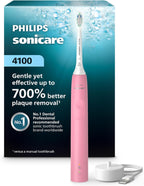 Philips Sonicare 4100 Series Electric Toothbrush - Sonic Toothbrush with Advanced Sonic Technology, Pressure Sensor, Two Intensity Settings, Smartimer & Quadpacer, Deep Pink, Model HX3681/26
