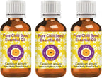 Deve Herbes Pure Chilli Seed Essential Oil (Capsicum annum) Steam Distilled (Pack of Three) 100ml X 3 (10 oz)