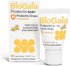 BioGaia Protectis Baby Probiotic Drops | Colic & Gas Relief + Vitamin D | Safe for Newborns | Ease Crying, Fussing, Colic, Gas, Spit-ups & Constipation | No Dairy, Soy & Gluten | 50 Day Supply | 10mL
