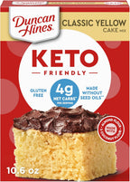 Duncan Hines Keto Friendly Classic Yellow Cake Mix, Zero Added Sugar, Gluten Free, 10.6 oz.