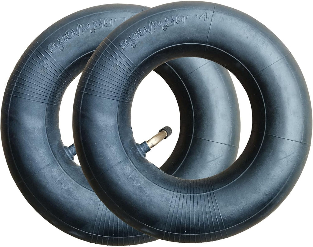 2 Pack 2.80/2.50-4 Inner Tube for Hand Trucks,Utility Cart,Scooter,Wheelbarrows,Dollys,Lawn Mowers Replacement 2.80-4 2.50-4 Tire with TR87 Bent Valve Stem