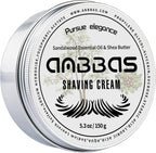 Anbbas 150g Shaving Cream Body Cream for Men Women Wet Shave Latheing,Sensitive Skin,Sandalwood Shea Nut Essential Oil
