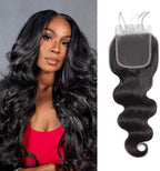 4x4 Lace Closure Human Hair Body Wave HD Lace Closure 10 Inch Free Part 100% Unprocessed Brazilian Virgin Human Hair Extensions for Women 150% Density Pre Plucked with Baby Hair Natural Black Color