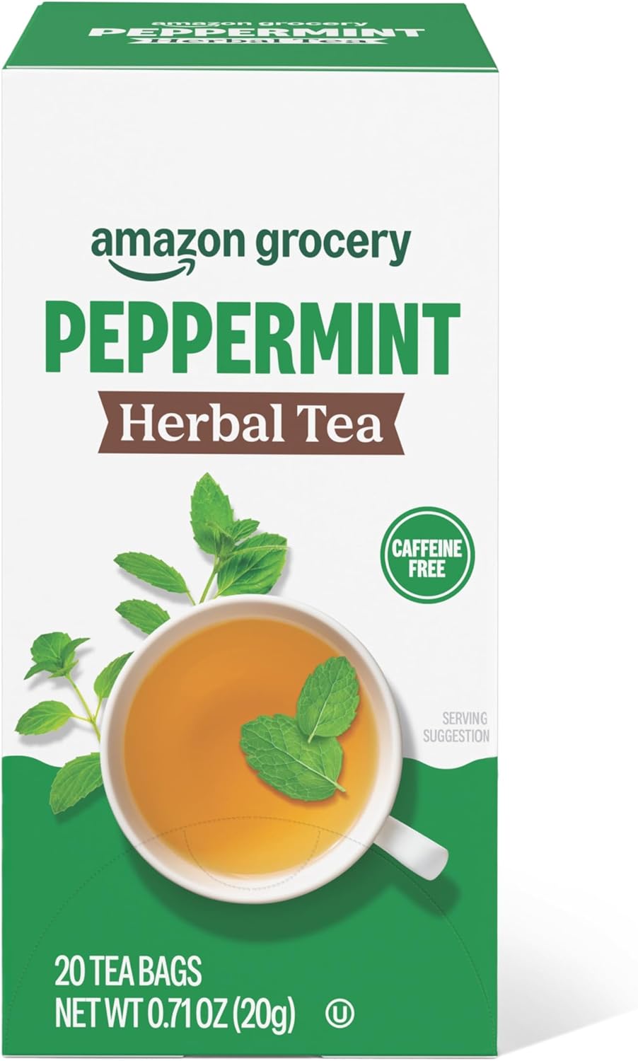 Amazon Grocery, Peppermint Herbal Tea Bags, 20 Ct