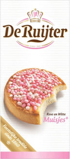 De Ruijter Anise Sprinkles (Muisjes), Pink & White, 280 Gr (9.9 Oz), 1 Box