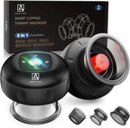 5-in-1 Cupping Kit for Massage Therapy, 12 Levels Smart Dynamic Cupping Set with Red Ligh-t Therapy&Heat Penetrates for Targeted Pain Relief, Knots, Aches, Muscle Soreness - 2Pcs(Black&Black)