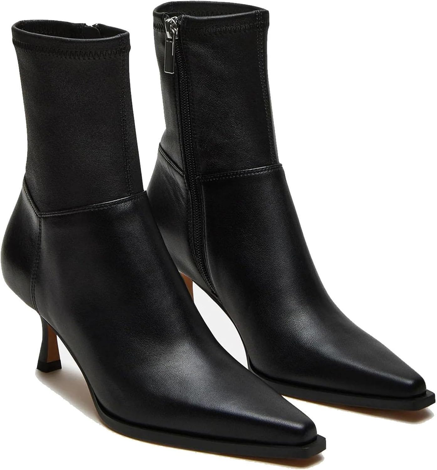 Goiphrri Women's Ankle Boots - Stiletto High Heel, Pointed Toe, Short, Side Zipper, Dress Boots - Elastic, Fashion, Trendy