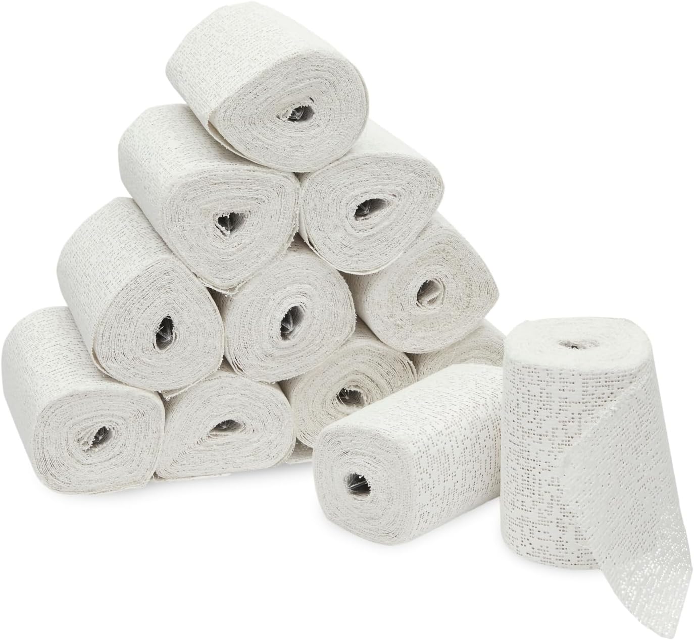 Bright Creations Plaster Cloth Rolls - Plaster of Paris Bandages & Gauze for Sculpting, Belly Casting, Paper Mache & Art - 4 in x 15 Ft Each, Pack of 12
