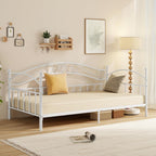 Giantex Metal Twin Daybed, Modern Sofa Day Bed with Stylish Headboard & 12 Metal Slats Support for Living Room, Bedroom, Guest Room, No Box Spring Needed, White