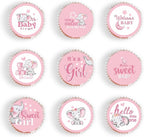 45 PCS Edible Pink Elephant Cupcake Toppers Picks Gender Reveal Cake Decorations for Elephant Theme Baby Shower Kids Birthday Party Cake Decorations Supplies