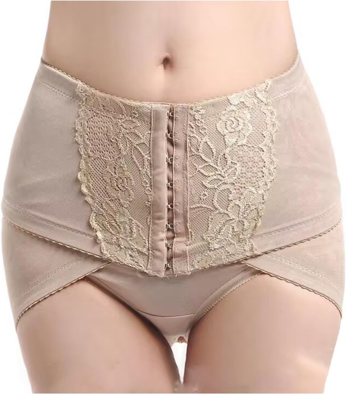 Hip-Up Pelvis Correction Belt for Women Lower Back Sciatica Belt Lace Pelvic Recovery Compression Body Shaper Postpartum Recovery Belly Weight Loss(Beige,Large)