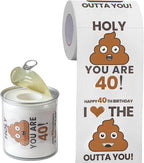 Can-shaped Packaging - 40th Birthday Gifts for Men Him Women Her Toilet Roll Paper - 40th Birthday Decorations, Party Supplies Favors - 40 Years Old Funny Gag Gift Ideas, Bday Present for Friends