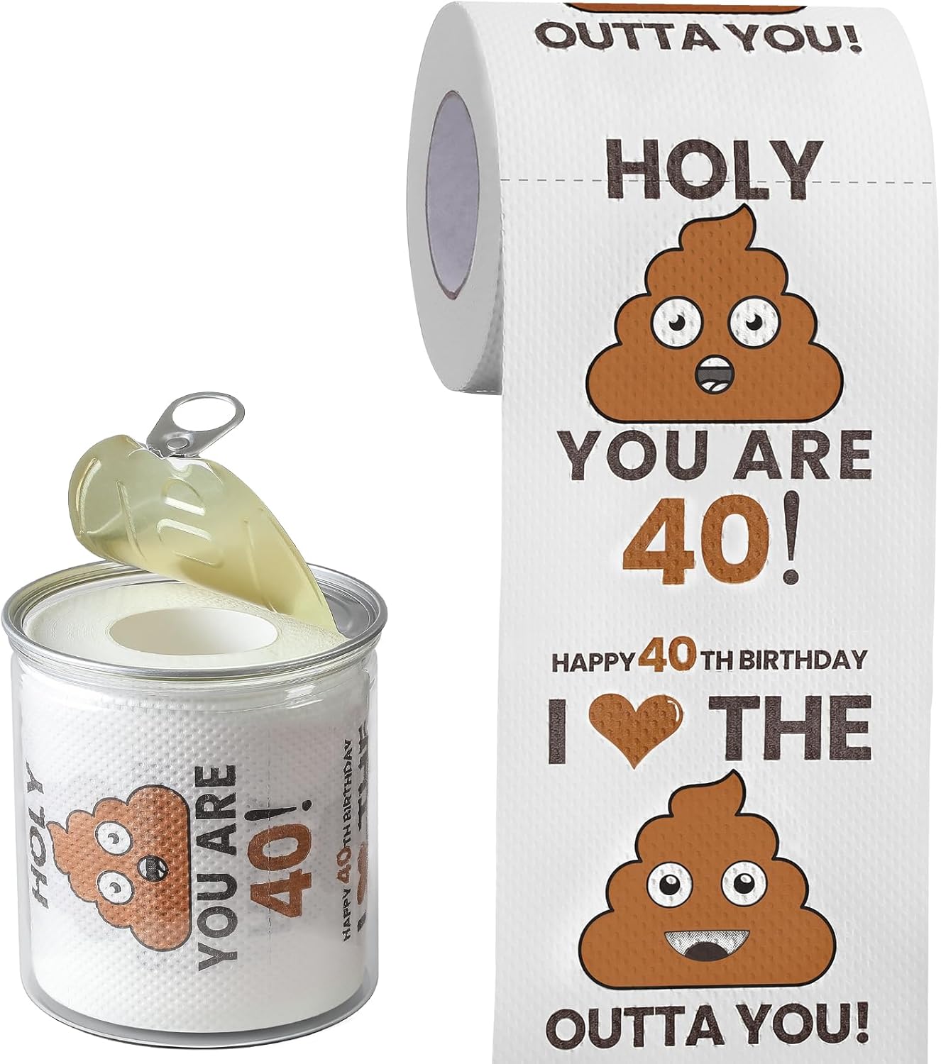 Can-shaped Packaging - 40th Birthday Gifts for Men Him Women Her Toilet Roll Paper - 40th Birthday Decorations, Party Supplies Favors - 40 Years Old Funny Gag Gift Ideas, Bday Present for Friends