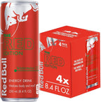Red Bull Red Edition Energy Drink, Watermelon, with 80mg Caffeine plus Taurine & B Vitamins, 8.4 Fl Oz, Pack of 4 Cans
