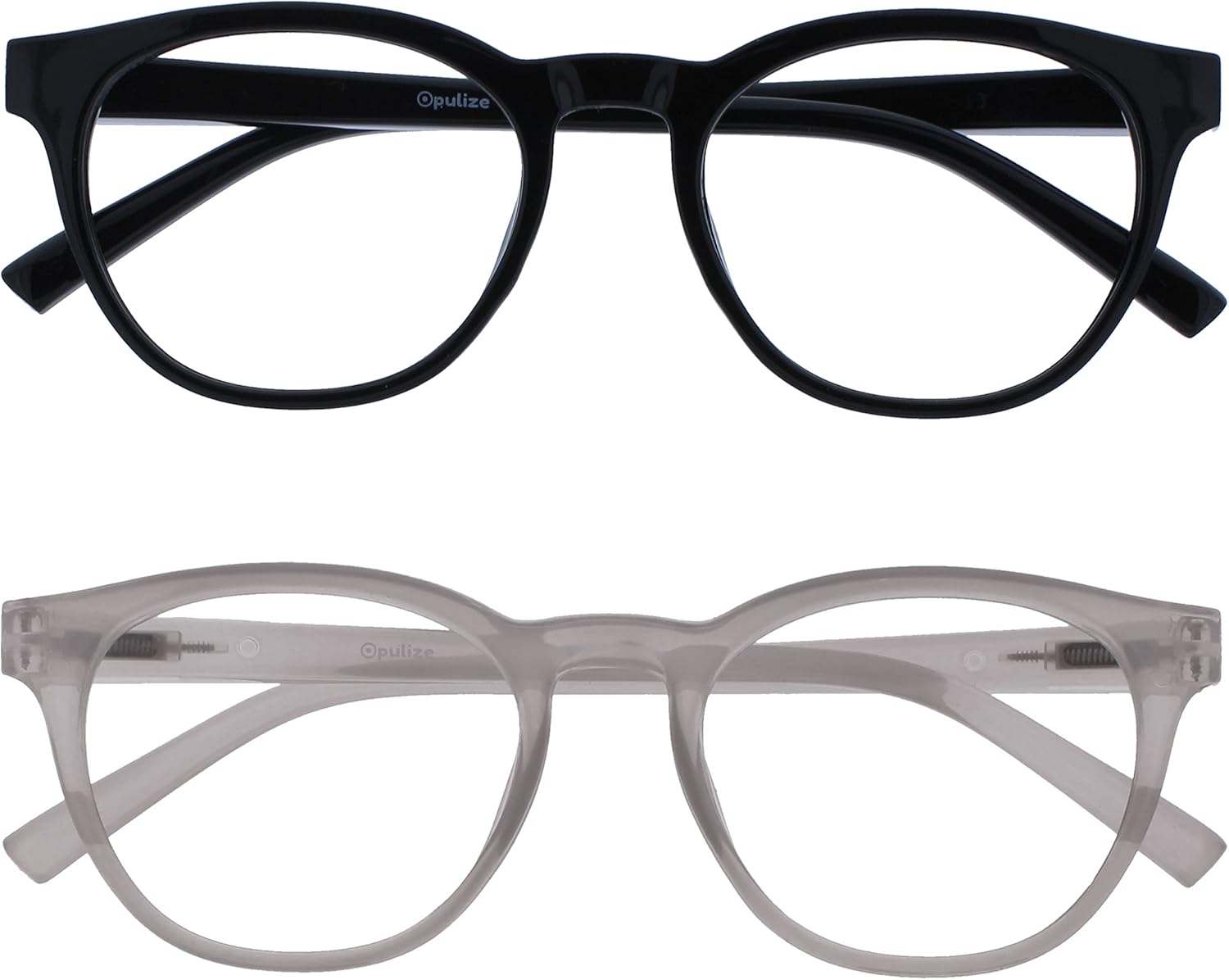OPULIZE BLU Blue Light Blocking Reading Glasses for Women Men, Cool Round Frame with Anti-Glare, UV and Eyestrain Protection