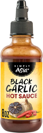 Simply Asia Hot Sauce, Black Garlic, Sweet and Savory Heat Made with Red Pepper and Black Garlic for Noodles, Rice, Stir-Fry, Wings, Yakitori, Chicken, Beef, Veggies, and More, 8 fl oz