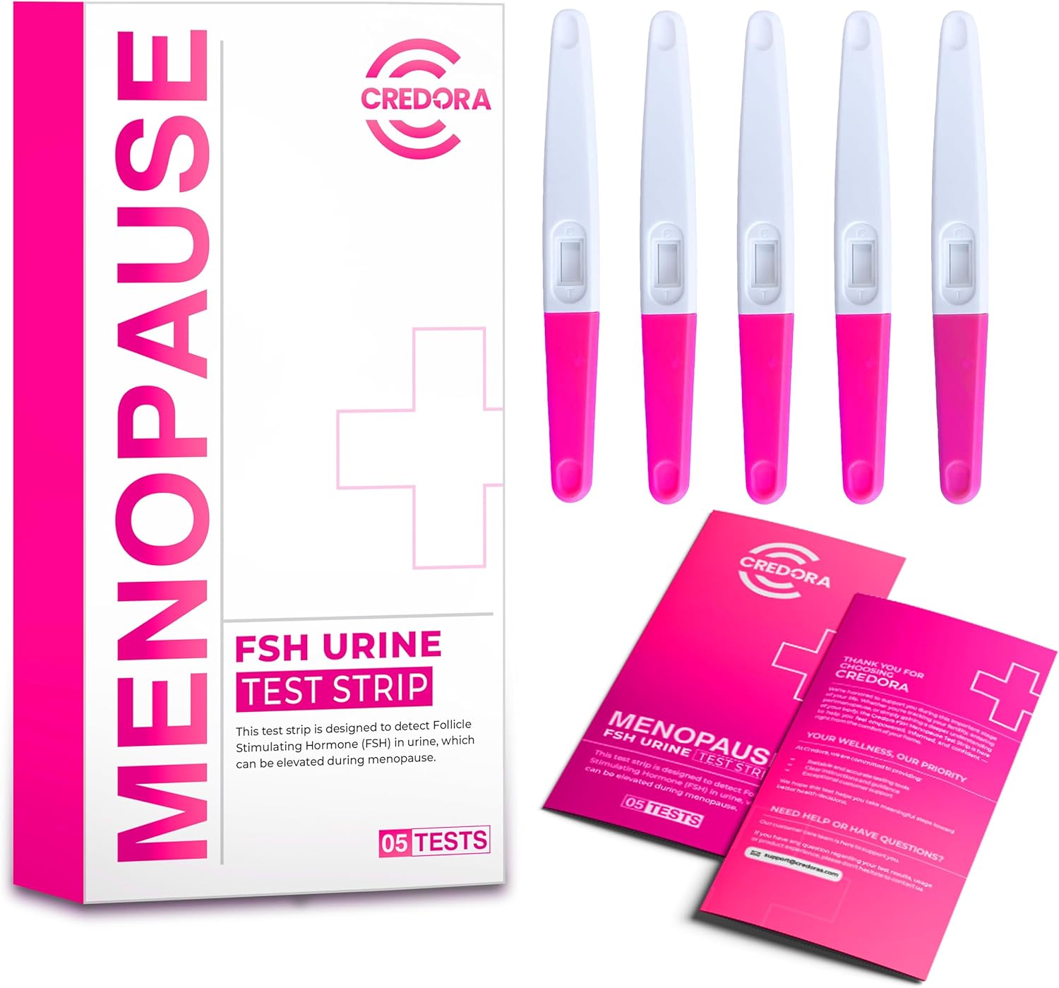 Menopause Test Strips at Home (5 Pack) Results in 3 Minutes - FSH Menopause Stage Indicator | Perimenopause Test Strips Help You Determine Your Menopause Levels