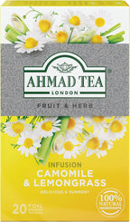 Ahmad Tea Camomile & Lemongrass Infusion, 20-Count Tea Bags (Pack of 6)