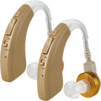 Digital Hearing Amplifier Set - BTE Personal Sound Amplifiers - Rechargeable Receiver in Canal Hearing Assist Device Pair w/ 4 Modes, Noise Cancellation and Volume Control Hearing for Adults Seniors