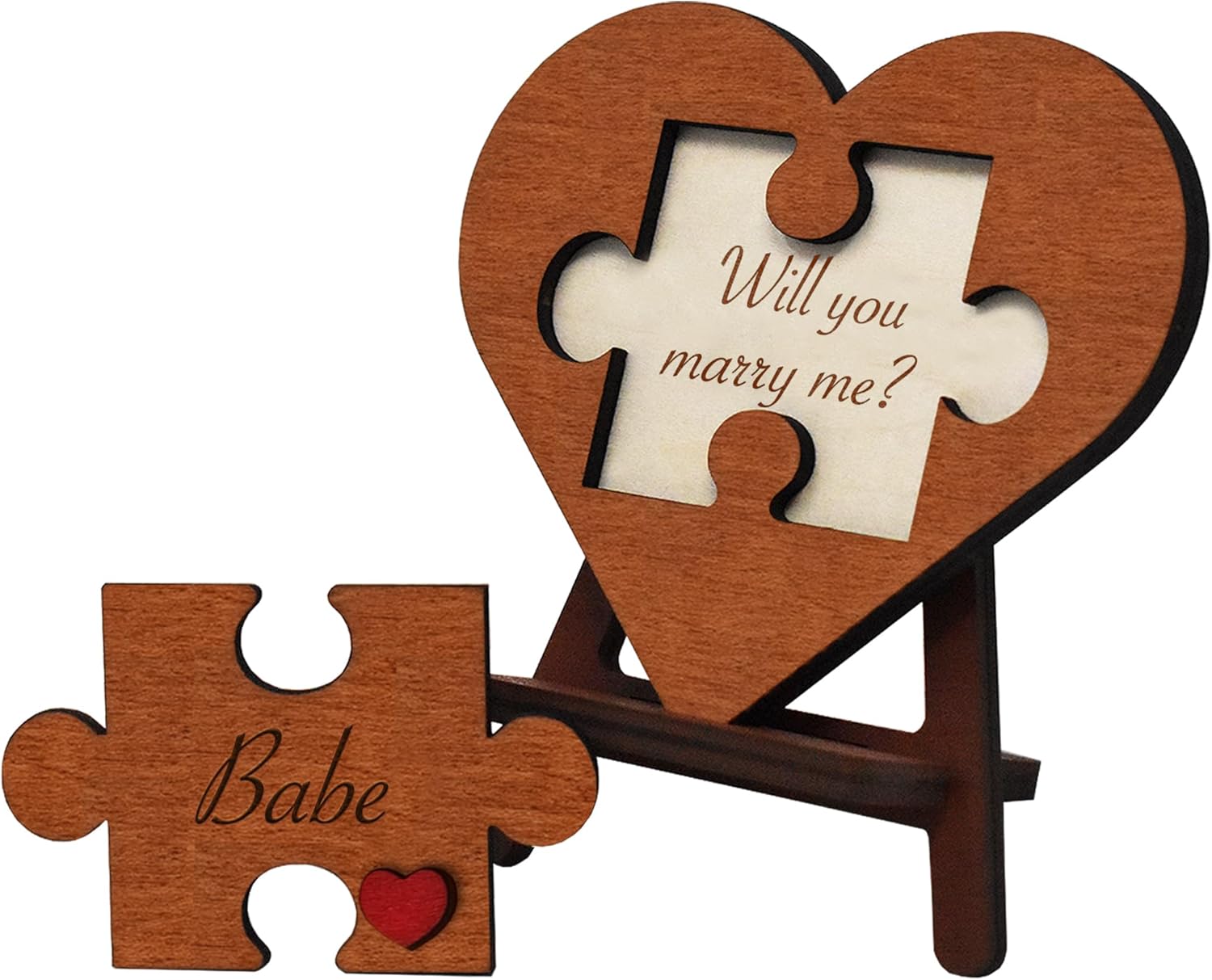 Will You Marry Me Puzzle - Engraved Wedding Proposal Ideas for Boyfriend Girlfriend, Surprise Engagement Proposal Wooden Sign, Romantic Way to Pop the Question to Your Beloved