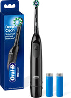 Oral-B Pro 100 CrossAction, Battery Powered Toothbrush, Black, 1 Count (Pack of 1)