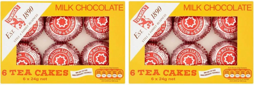 Tunnock's Tea Cakes Milk Chocolate 6 x 24g (Pack of 2)