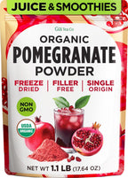 Gya Tea Co Organic Pomegranate Powder 1.1lb (17.64 Oz) - Antioxidant Rich Superfood for Drinks, Baking - Immunity & Energy Boost - Fresh Natural Whole Fruit - Non-GMO, Gluten-Free, Sugar-Free